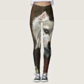 Lounging Westie auf Sofa Leggings (Vorderseite)