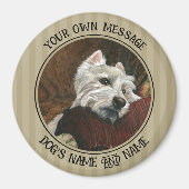 Lounging Westie auf Sofa Magnet (Vorne)