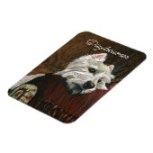 Lounging Westie auf Sofa Magnet (Linke Seite)