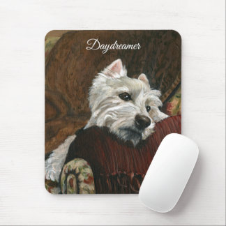 Lounging Westie auf Sofa Mousepad