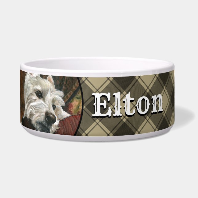 Lounging Westie auf Sofa Napf (Vorderseite)