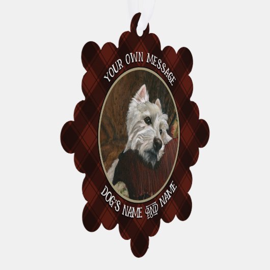 Lounging Westie auf Sofa Ornament Karte (Rechts)