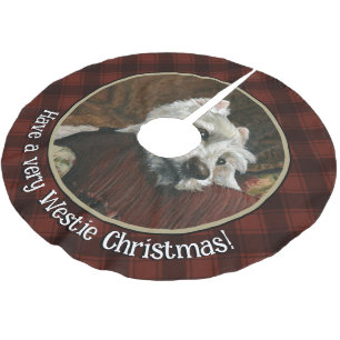 Lounging Westie auf Sofa Polyester Weihnachtsbaumdecke