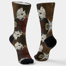 Lounging Westie auf Sofa Socken