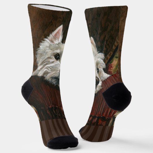 Lounging Westie auf Sofa Socken (Gewinkelt)