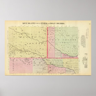 Loup, Blaine, Custer und Logan Landkreis, Nebraska Poster