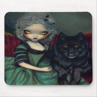 Loup-Garou:  Gotischer Wolf Mousepad der Noir