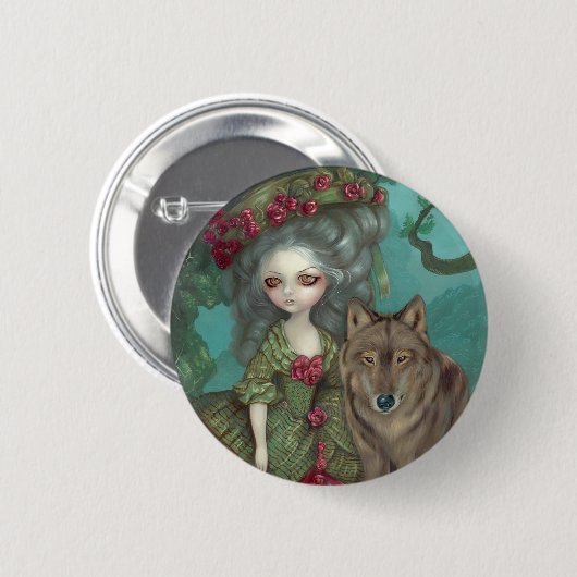 "Loup-Garou: La Foret" Knopf Button (Vorne & Hinten)