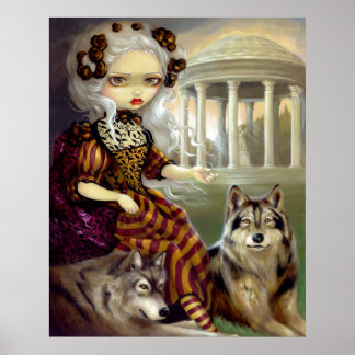 Loup-Garou: Le Temple ART PRINT Rokoko wolf gothic Poster