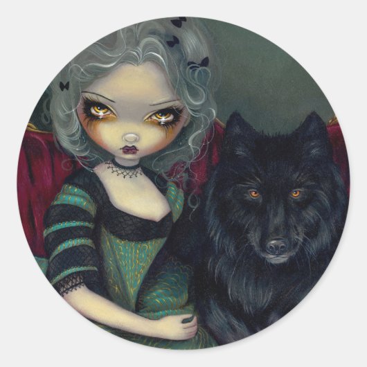 "Loup-Garou: Noir"-Aufkleber Runder Aufkleber (Vorderseite)