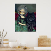 Loup-Garou: Noir Black Wolf Gothic Rokoko Print Poster (Küche)