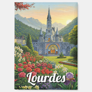 Lourdes France Travel Blume Magnet