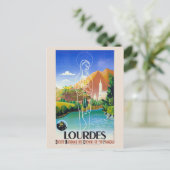Lourdes France Vintage Poster 1939 Postkarte (Stehend Vorderseite)