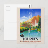 Lourdes France Vintage Poster 1939 Postkarte (Vorne/Hinten)