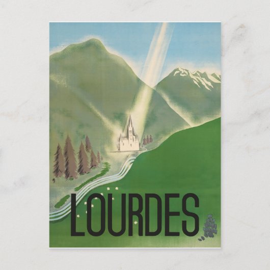 Lourdes, Pyrenäen Berge, Frankreich. Kathedrale Postkarte (Vorderseite)