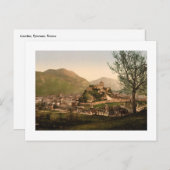 Lourdes, Pyrenäen - Stadt und Schloss Postkarte (Vorne/Hinten)