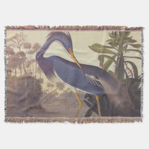 Lousiana Heron in Grau, Green und Blue von Audubon Decke