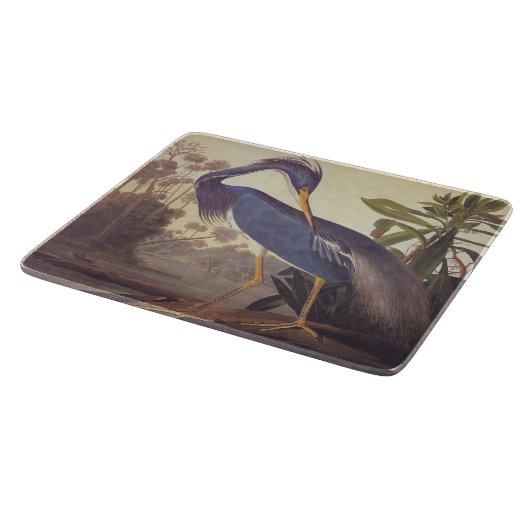Lousiana Heron in Grau, Green und Blue von Audubon Schneidebrett (Ecke)