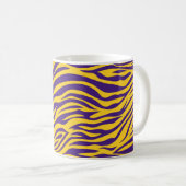 Lousiana Tiger Stripes Lila und Gold Kaffeetasse (VorderseiteRechts)