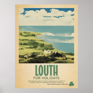 Louth Irland, Retro-irische Reise-Werbung Poster