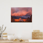 Louvre bei Sonnenuntergang Poster (Küche)