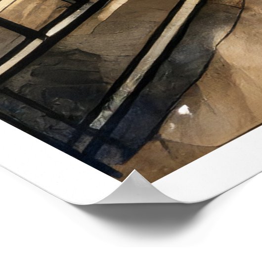 Louvre durch ein Fenster Poster (Ecke)