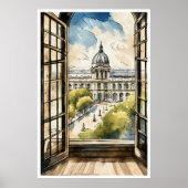 Louvre durch ein Fenster Poster (Vorne)