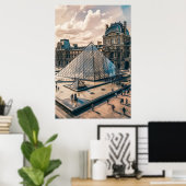 Louvre im Abend Ölgemälde Poster (Heimbüro)