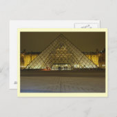 Louvre Museum at Night, Paris, Frankreich Postkarte (Vorne/Hinten)