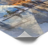 Louvre Museum Paris Art Poster (Ecke)