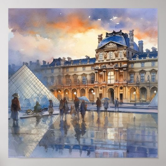 Louvre Museum Paris Art Poster (Vorne)