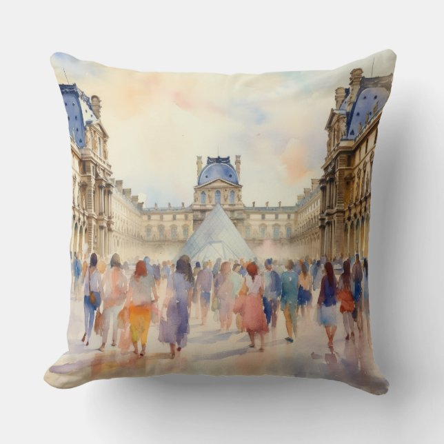 Louvre Museum Paris Frankreich Throw Pillow Kissen (Vorderseite)