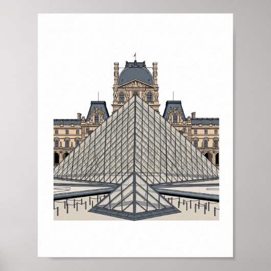 Louvre Museum Paris Pyramid Poster (Vorne)