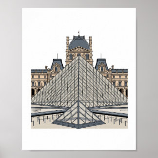 Louvre Museum Paris Pyramide Poster