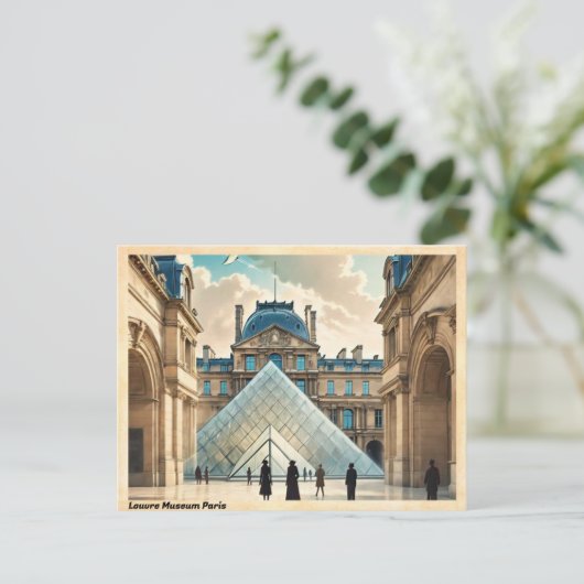 Louvre Museum Paris Vintage Postkarte (Stehend Vorderseite)