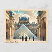 Louvre Museum Paris Vintage Postkarte (Vorderseite)