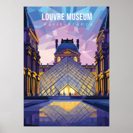 Louvre Museum Travel Poster Fotografie Print