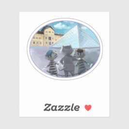Louvre Oval Vinyl Sticker - Genießen (verschiedene