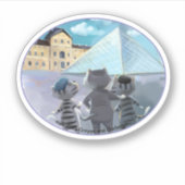 Louvre Oval Vinyl Sticker - Genießen (verschiedene (Vorderseite)