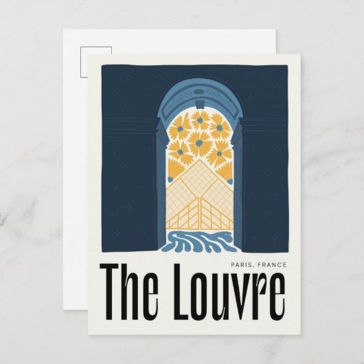 Louvre Paris Frankreich abstrakte Kunst, Dichtung Postkarte (Vorne/Hinten)