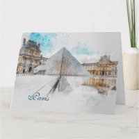 Louvre Paris Grußkarte - Elegante Reise