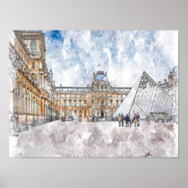 Louvre Paris Poster