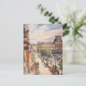 Louvre Paris Street Art Postkarte (Stehend Vorderseite)