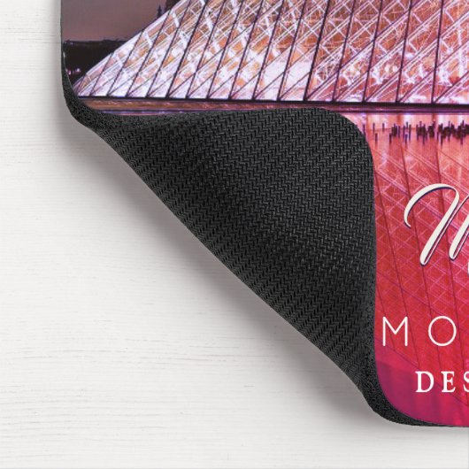 Louvre Pyramid, DIY Name & Monogram Extra Text Vs2 Mousepad (Ecke)