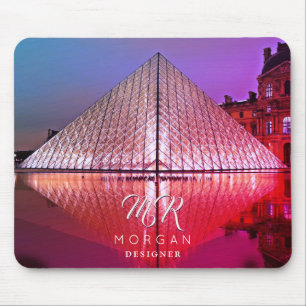 Louvre Pyramid, DIY Name & Monogram Extra Text Vs2 Mousepad