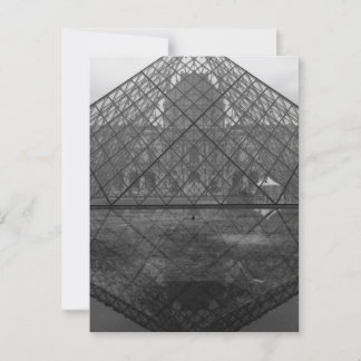Louvre Pyramid Reflection, Paris Postkarte