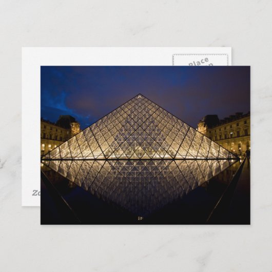 Louvre Pyramid vom Architekten I.M. Pei bei Postkarte (Vorne/Hinten)