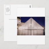 Louvre Pyramide france paris nachts Postkarte (Vorne/Hinten)