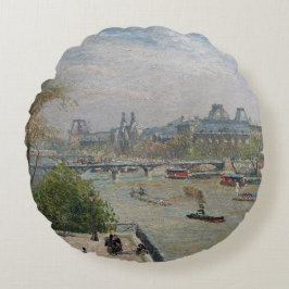 Louvre, Spring Camille Pissarro Rundes Kissen