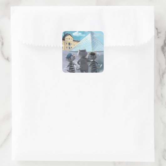 Louvre Square Stickers (Tasche)